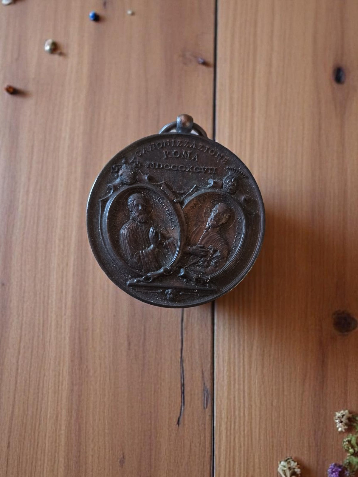 Médaille ancienne Vatican Léon XIII, canonisation Rome 1897, souvenir religieux
