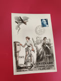 Carte souvenir Centenaire Timbre-Poste Français 1949 Grand Palais Paris philatél
