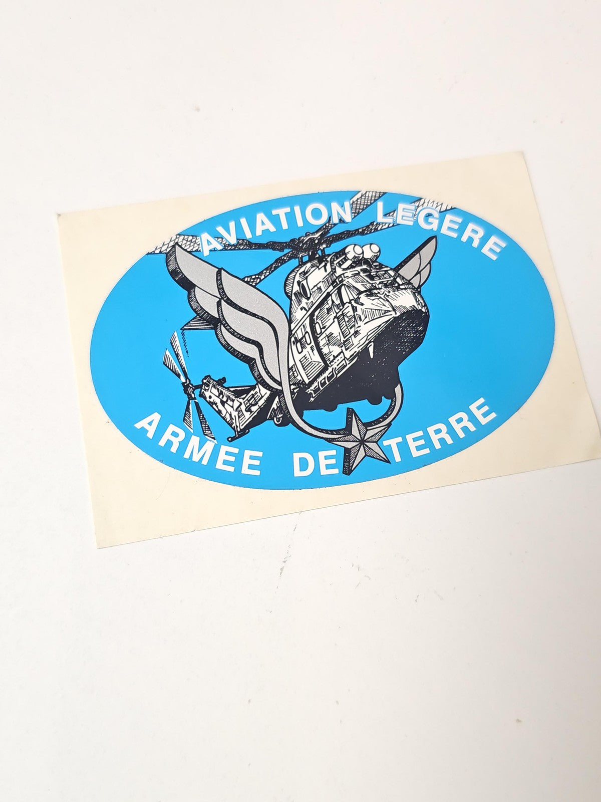 Vintage grand autocollant publicitaire aviation légère armée de terre ancien rar