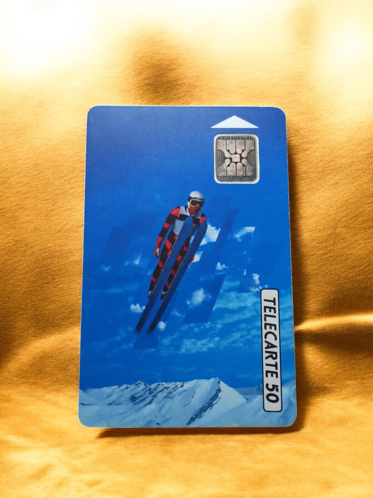 Télécarte 50 unités vintage ski sauteur – carte téléphonique rétro France