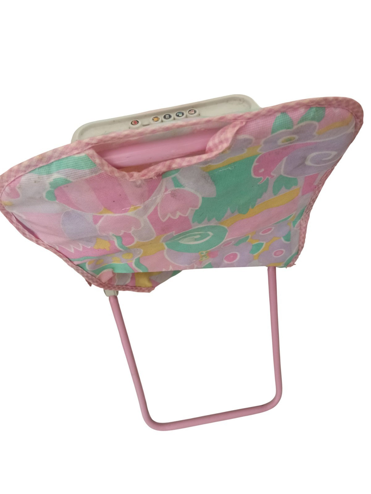 Chaise haute poupée Vogue vintage, plastique blanc rose, accessoire rétro années