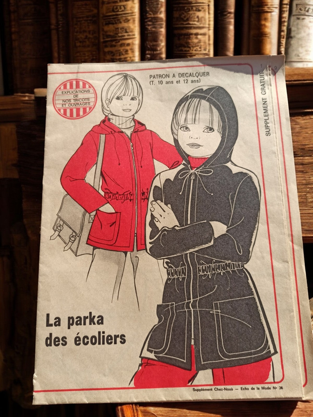 Patron couture vintage parka enfant Echo de la Mode années 70 rétro ancien