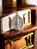 Médaille religieuse catholique métal, Vierge Miraculeuse ovale, pendentif