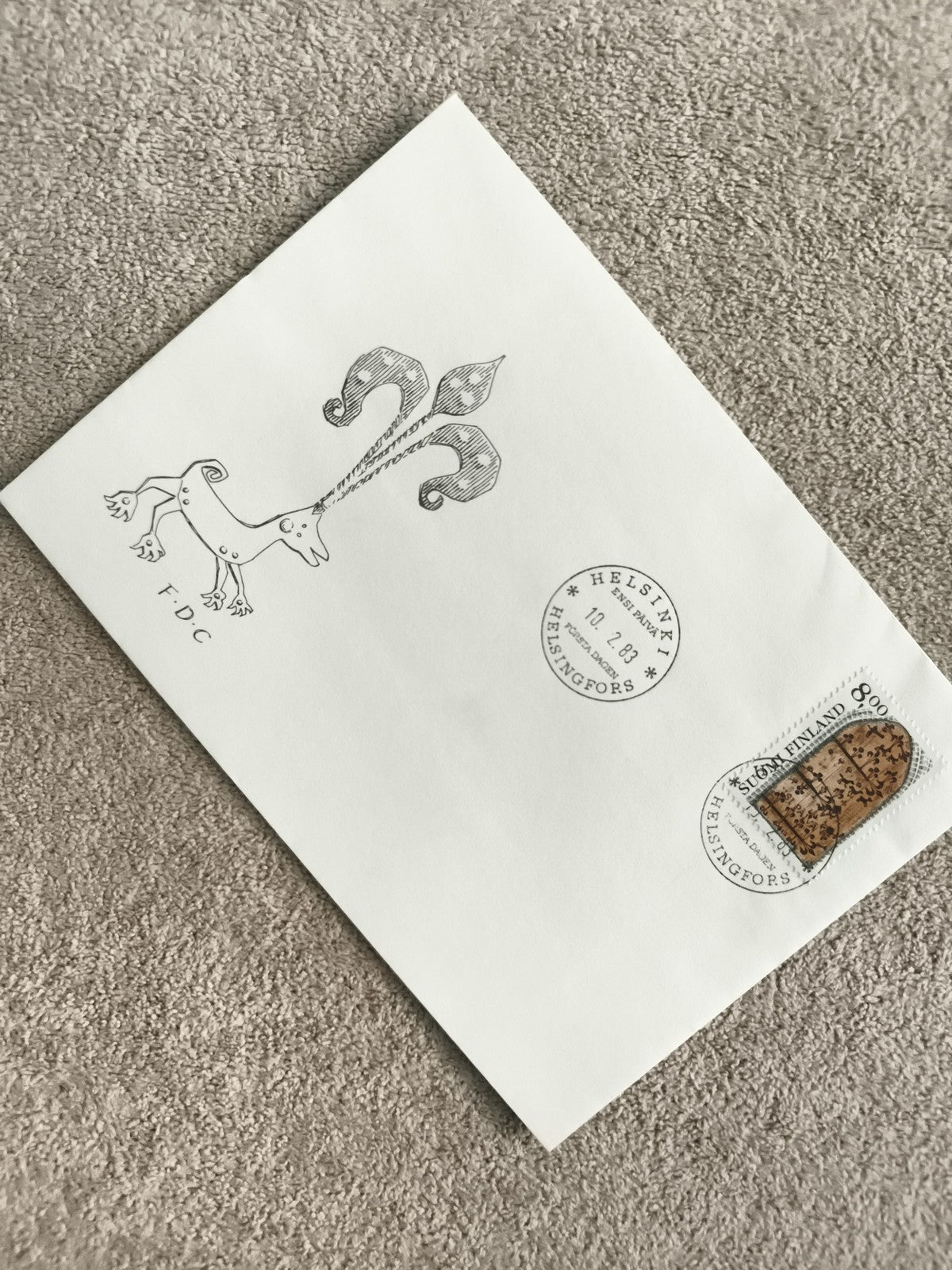 Enveloppe 1er jour Finlande FDC 1988 timbre 8,00 Helsinki philatélie