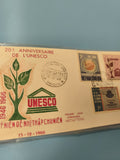 Ancienne enveloppe FDC Vietnam 1966 UNESCO, timbres premier jour collection