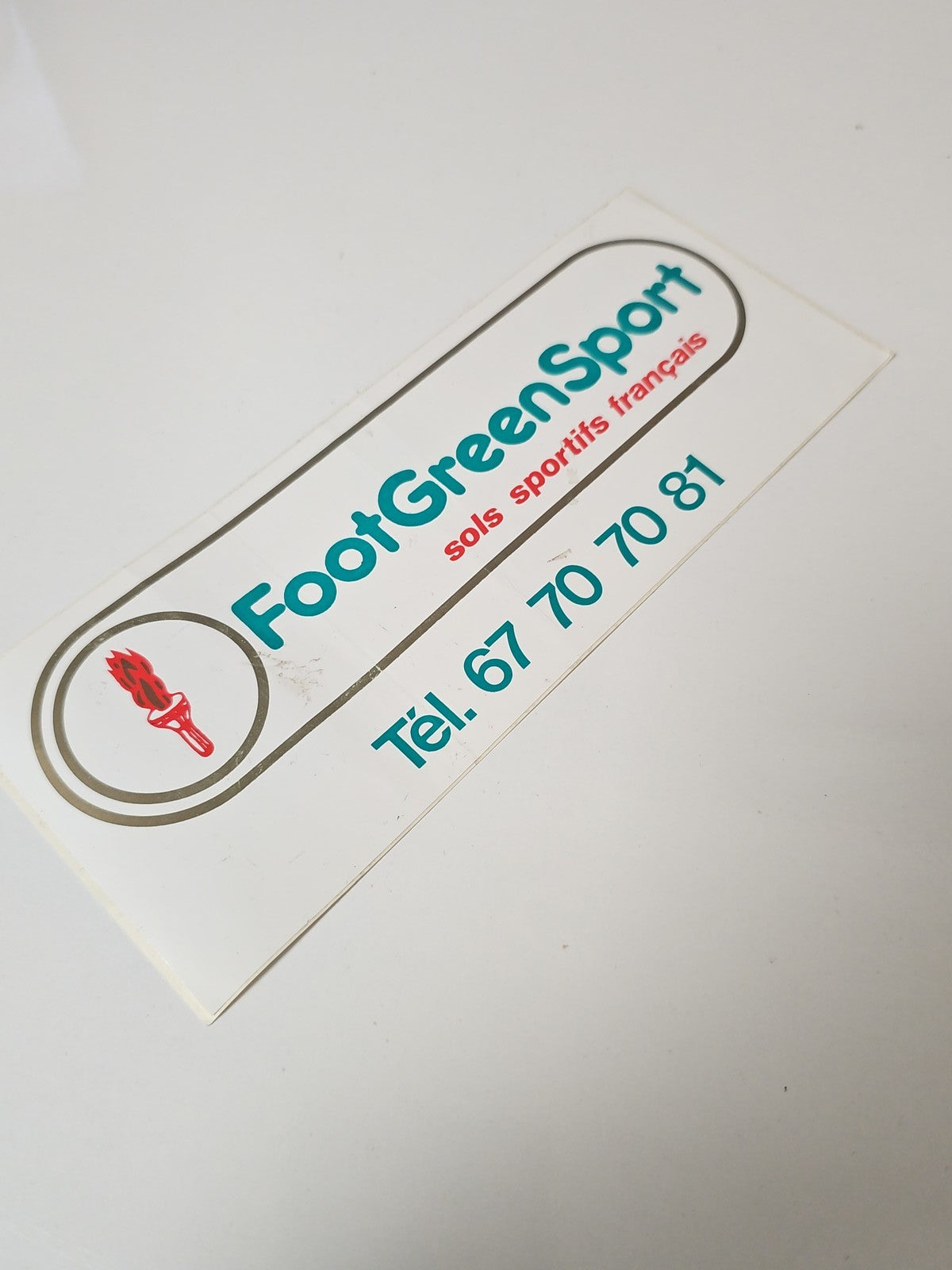 Vintage autocollant publicitaire footgreen ancien sport rétro collection footbal