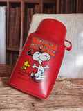Thermos vintage Snoopy and Woodstock rouge rétro ancien marque Snoopy rare