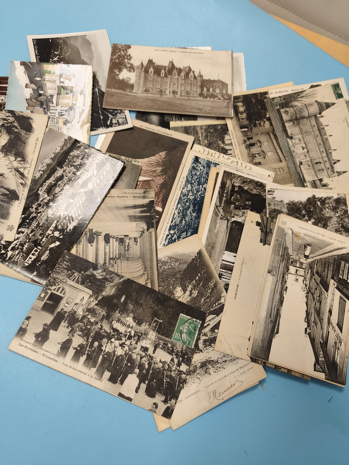 Lot cartes postales anciennes CPA divers lieux France, collection vintage (Ref 7