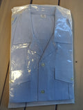 Chemise militaire vintage bleu clair, manches courtes, années 70, France