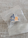 Pin's SNCF C.E. Champagne Ardenne ancien rétro logo bleu orange