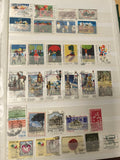 Lot de timbres poste italiens multicolores usagés, thèmes variés, philatélie