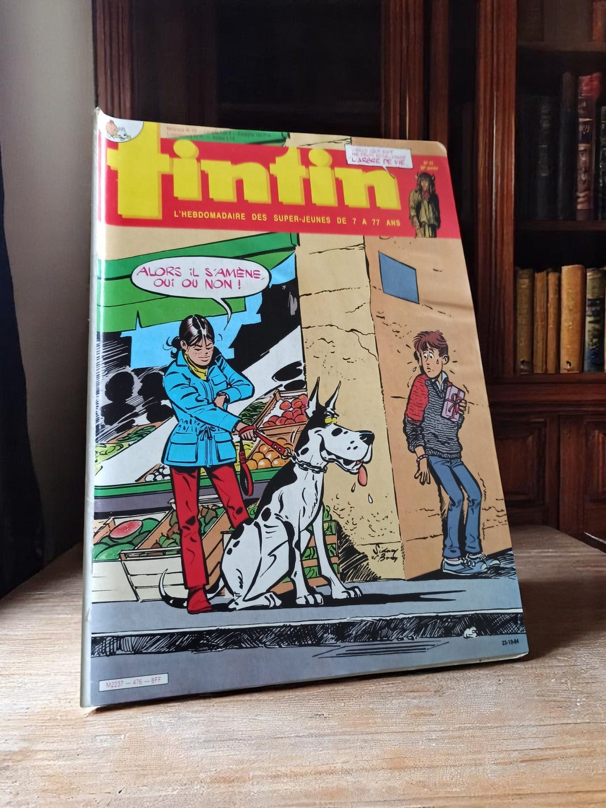 Magazine Tintin Vintage années 80, couverture BD, illustrations rétro