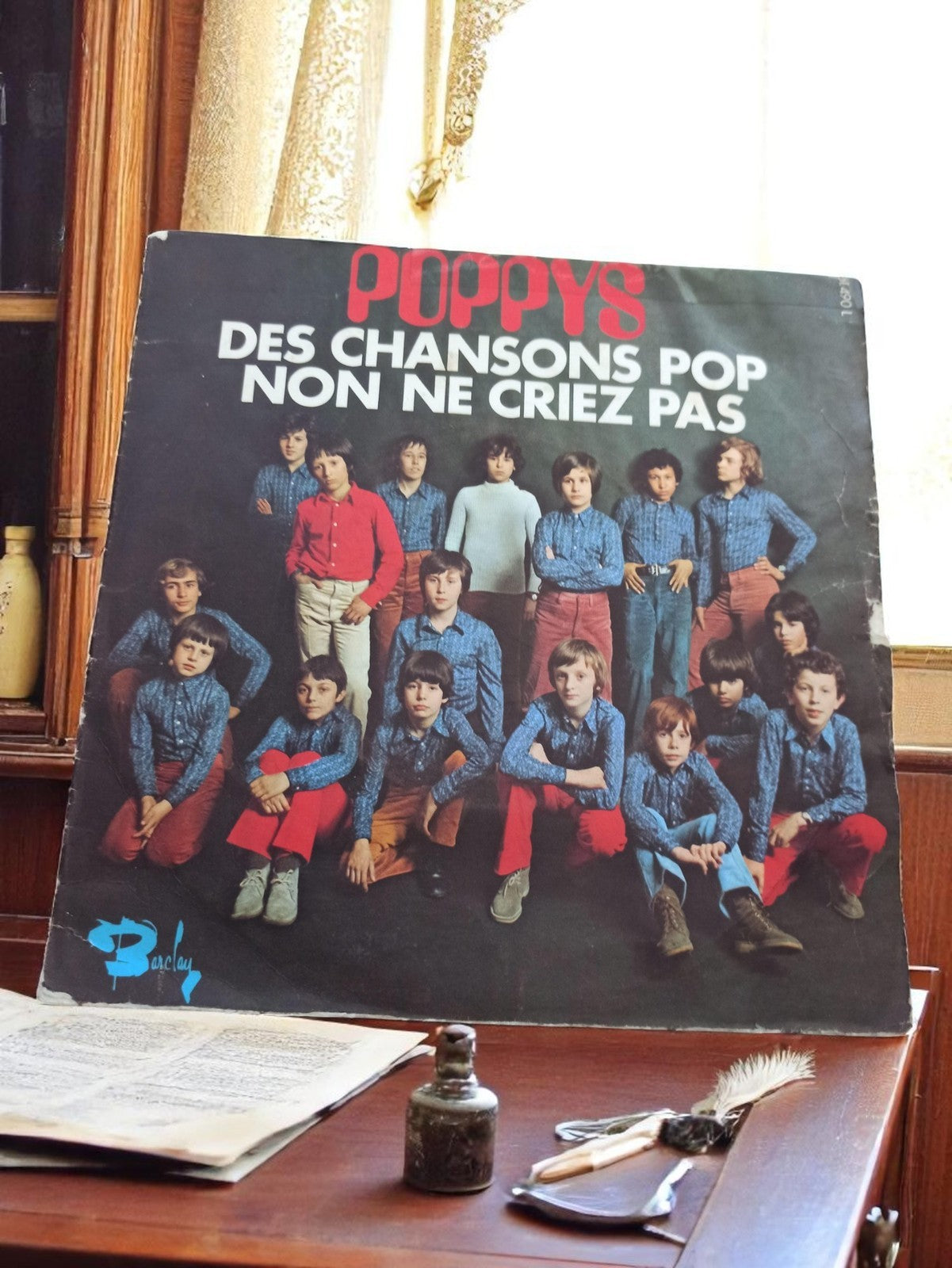 Vinyle LP Poppys Des chansons pop Barclay vintage années 70 pochette photo