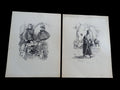 Lot 2 gravures anciennes militaires signées, soldats XIXe, illustration vintage