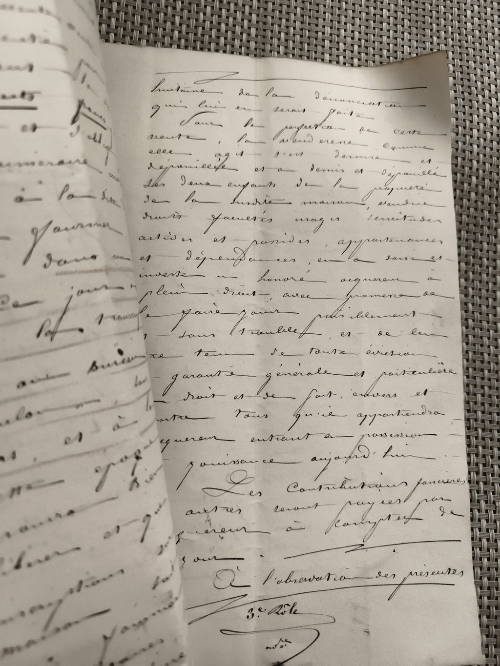 Ancien acte notarié vente manuscrit 1858 cachet Timbre Impérial document