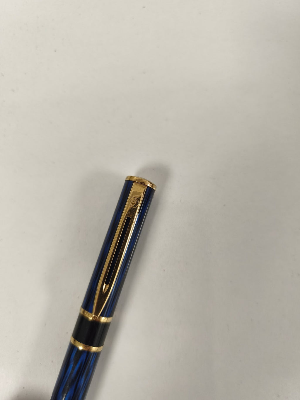 Stylo plume Waterman Lauréat II bleu marbré, plume élégante, écriture fluide