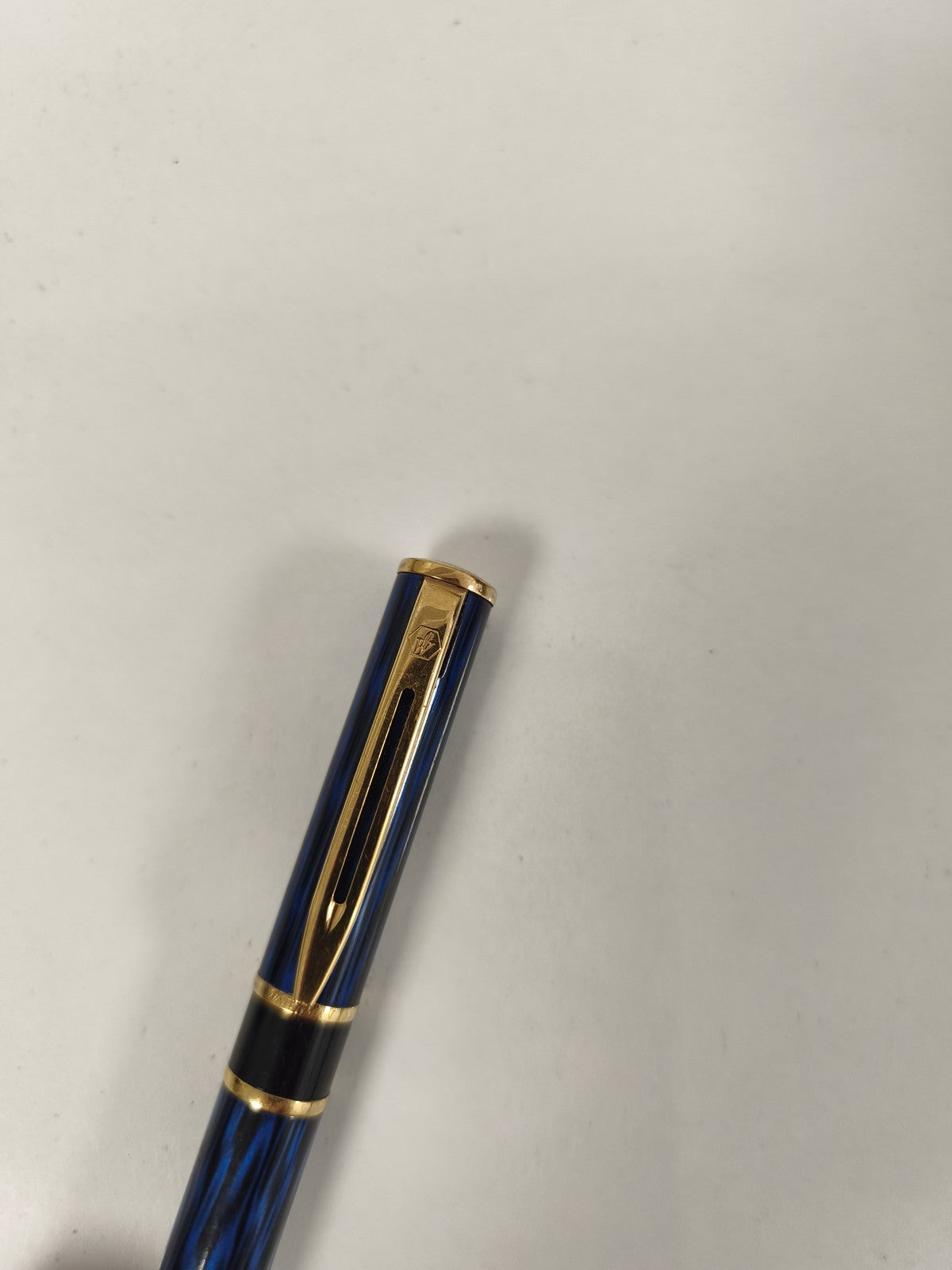 Stylo plume Waterman Lauréat II bleu marbré, plume élégante, écriture fluide