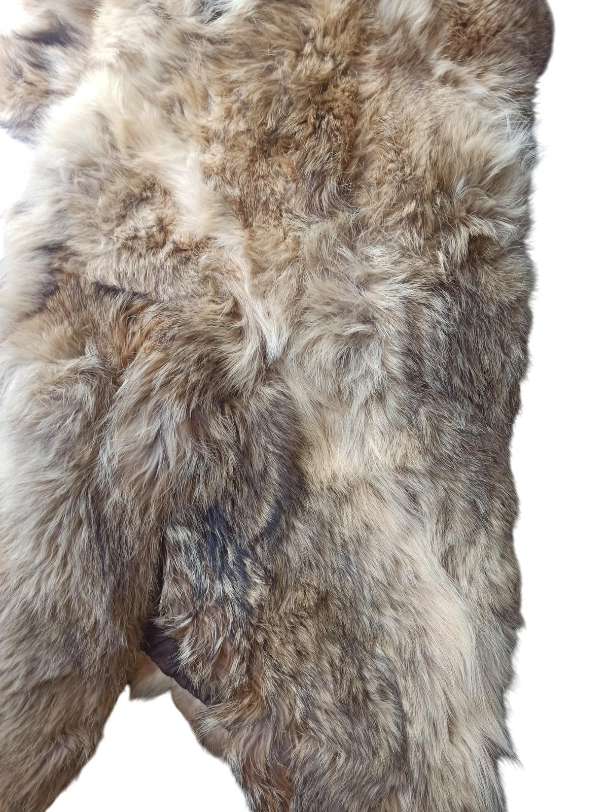 Manteau vintage en fourrure véritable brun ancien rétro, doublure satinée
