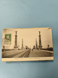 Carte postale ancienne Ostende Avenue Smet de Nayer tram pont timbre Belgique