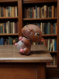 Figurine Petshop vintage marron rose, jouet ancien LPS Hasbro