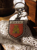 Porte-clés blason Caen vintage publicitaire écusson ancien France