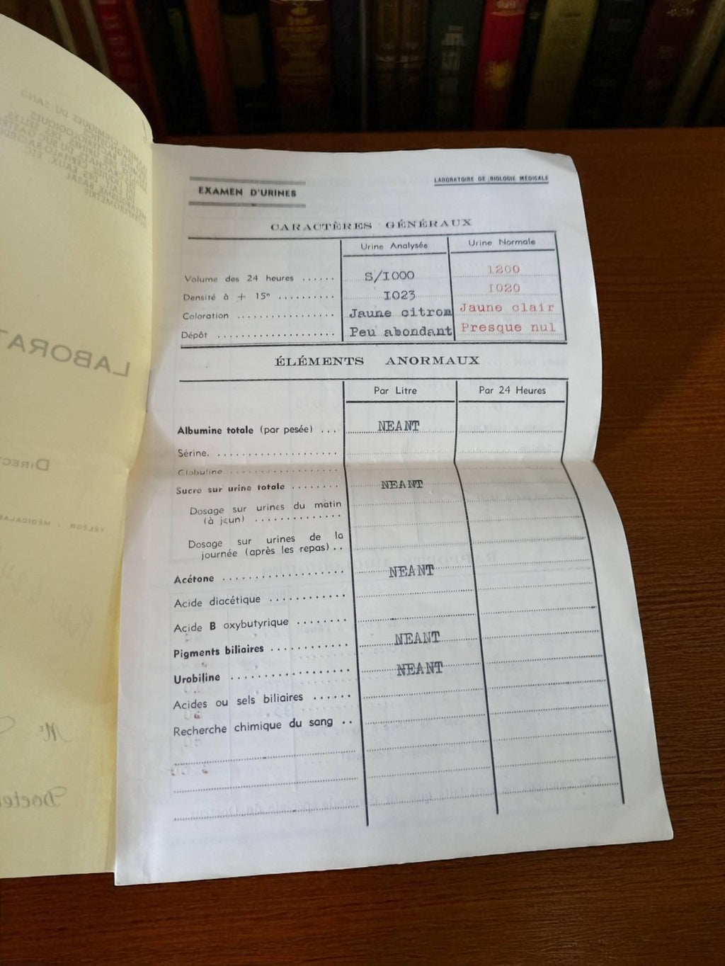 Ordonnance biologie médicale 1946 Marseille ancien document vintage France