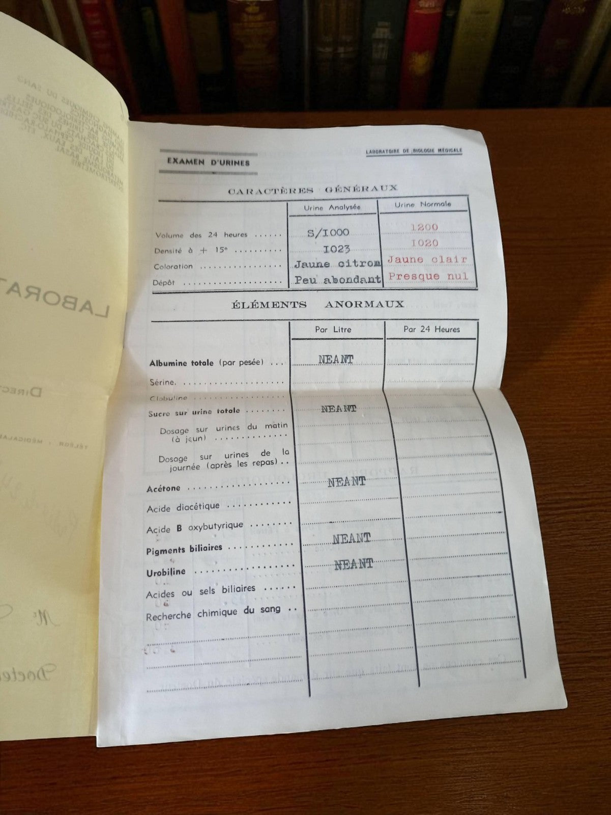 Ordonnance biologie médicale 1946 Marseille ancien document vintage France
