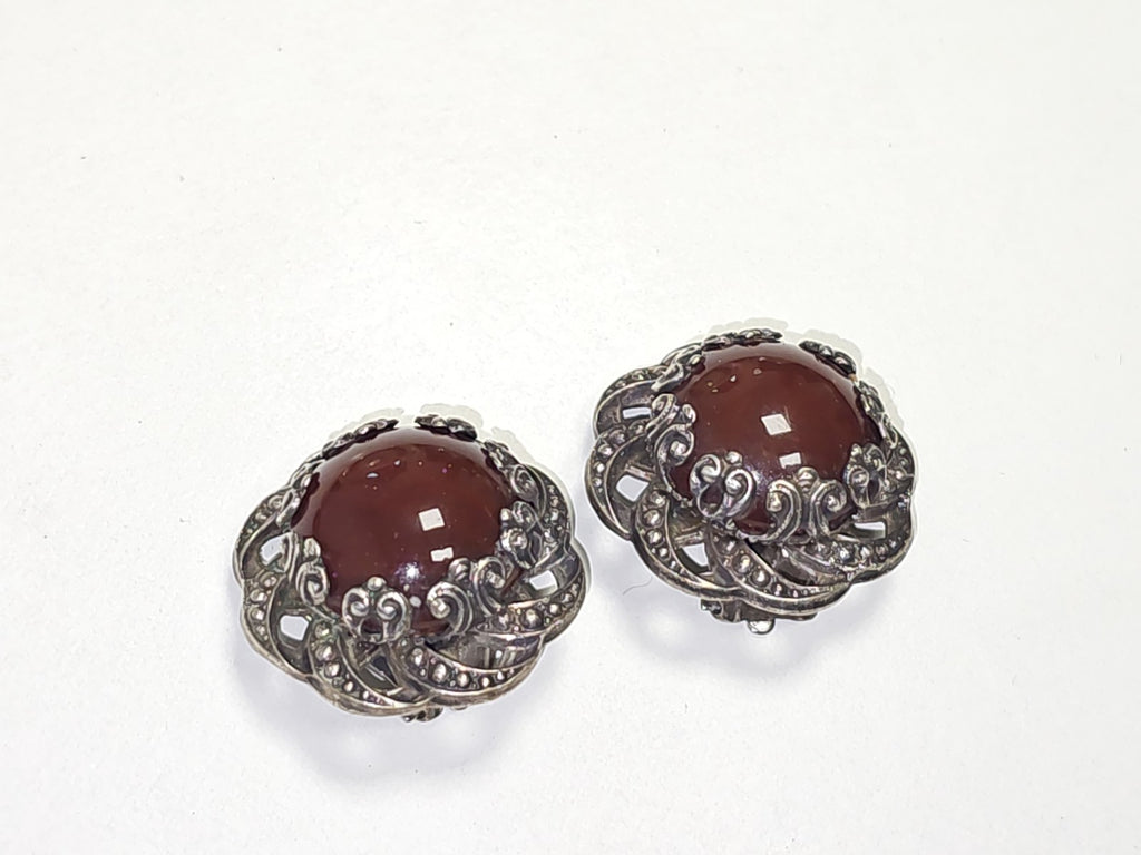 Paire de boucles d?oreilles anciennes en argent, XIXe, vintage rare collection