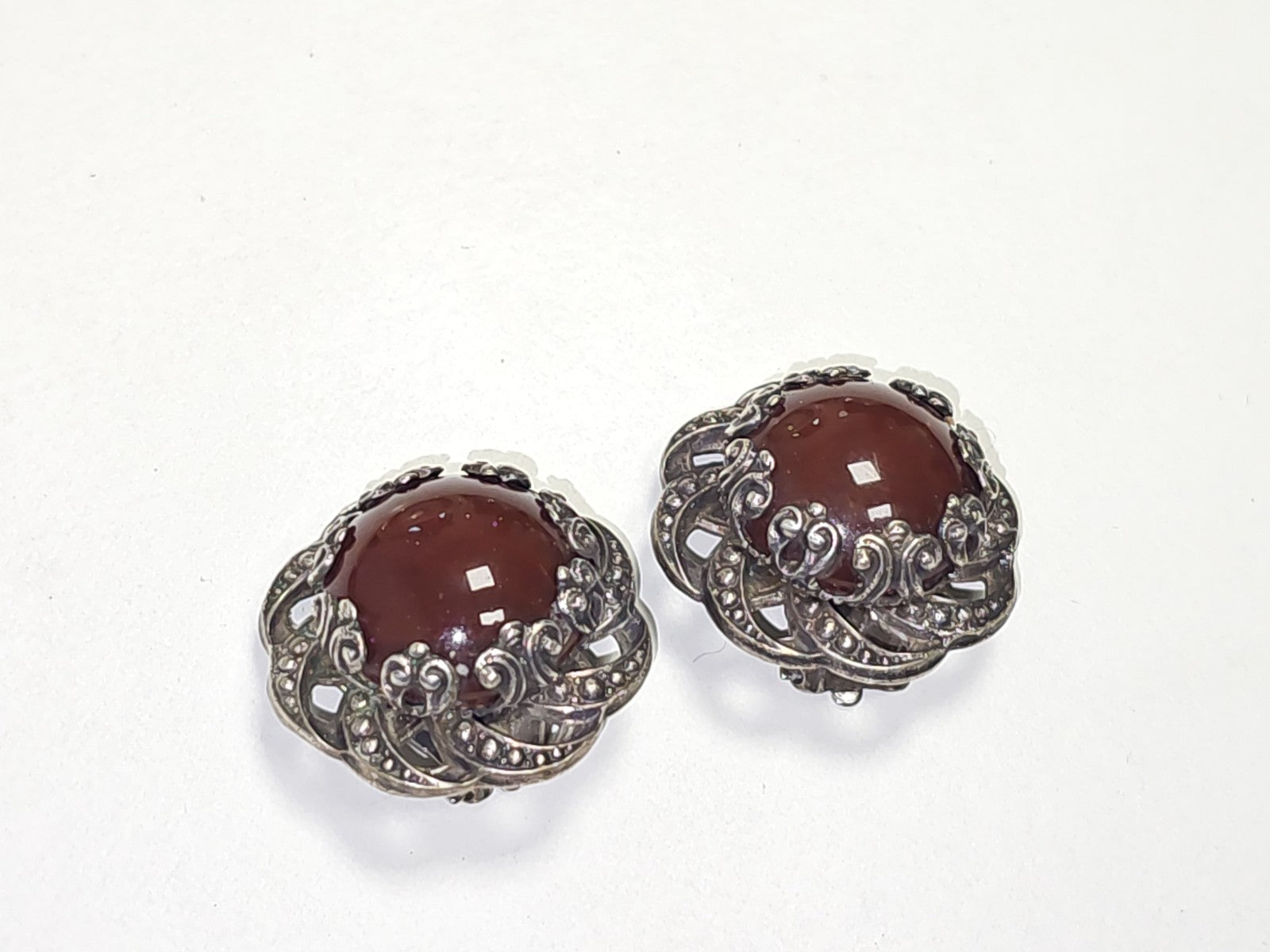 Paire de boucles d?oreilles anciennes en argent, XIXe, vintage rare collection