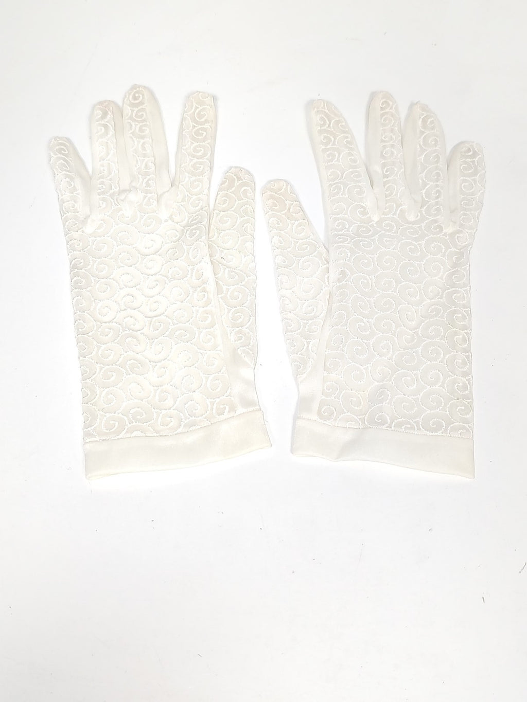 Paire de gants dentelle ancienne XIXe vintage rétro accessoire mode collection
