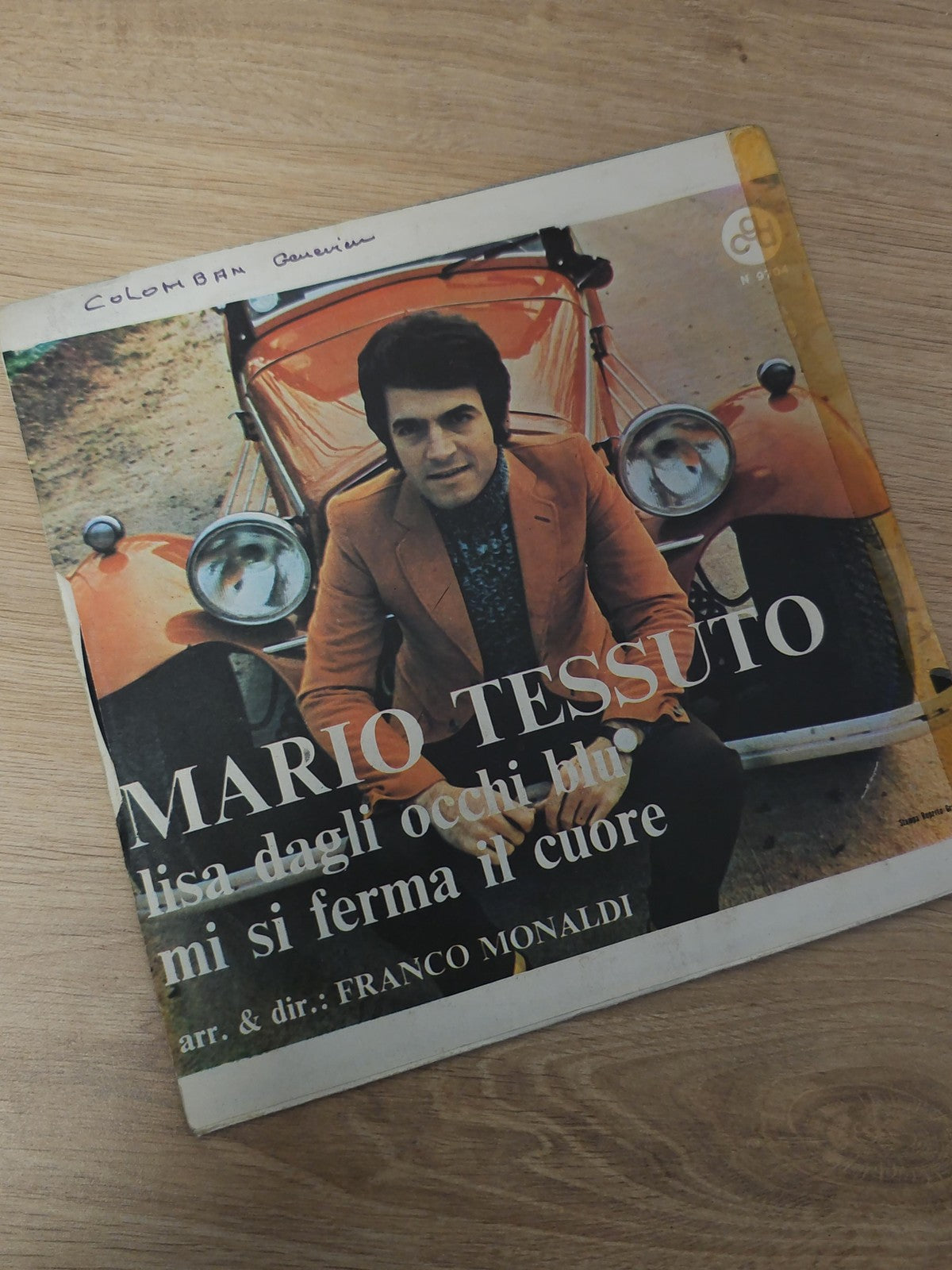 Vintage disque 45 tours Mario Tessuto ancien vinyle rétro collection musique