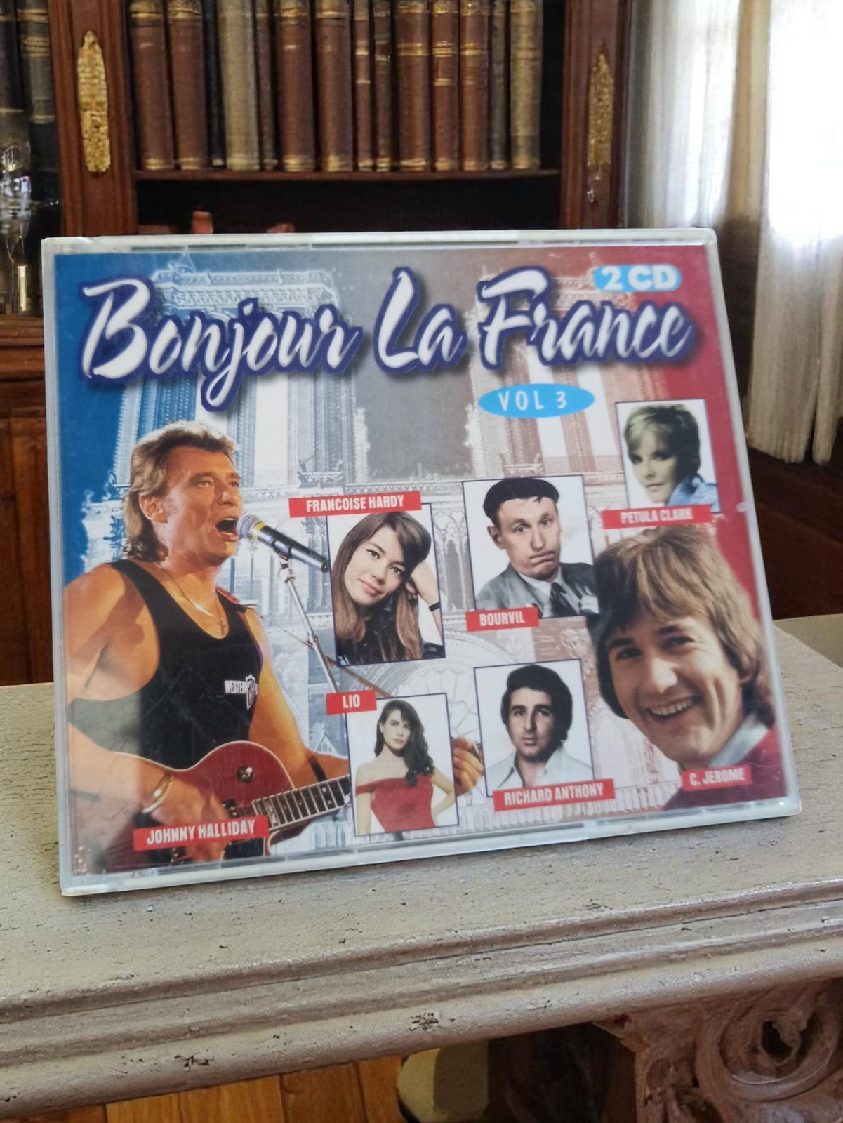 CD 2 disques Bonjour La France Vol 3 vintage Johnny Hallyday Hardy Bourvil rétro