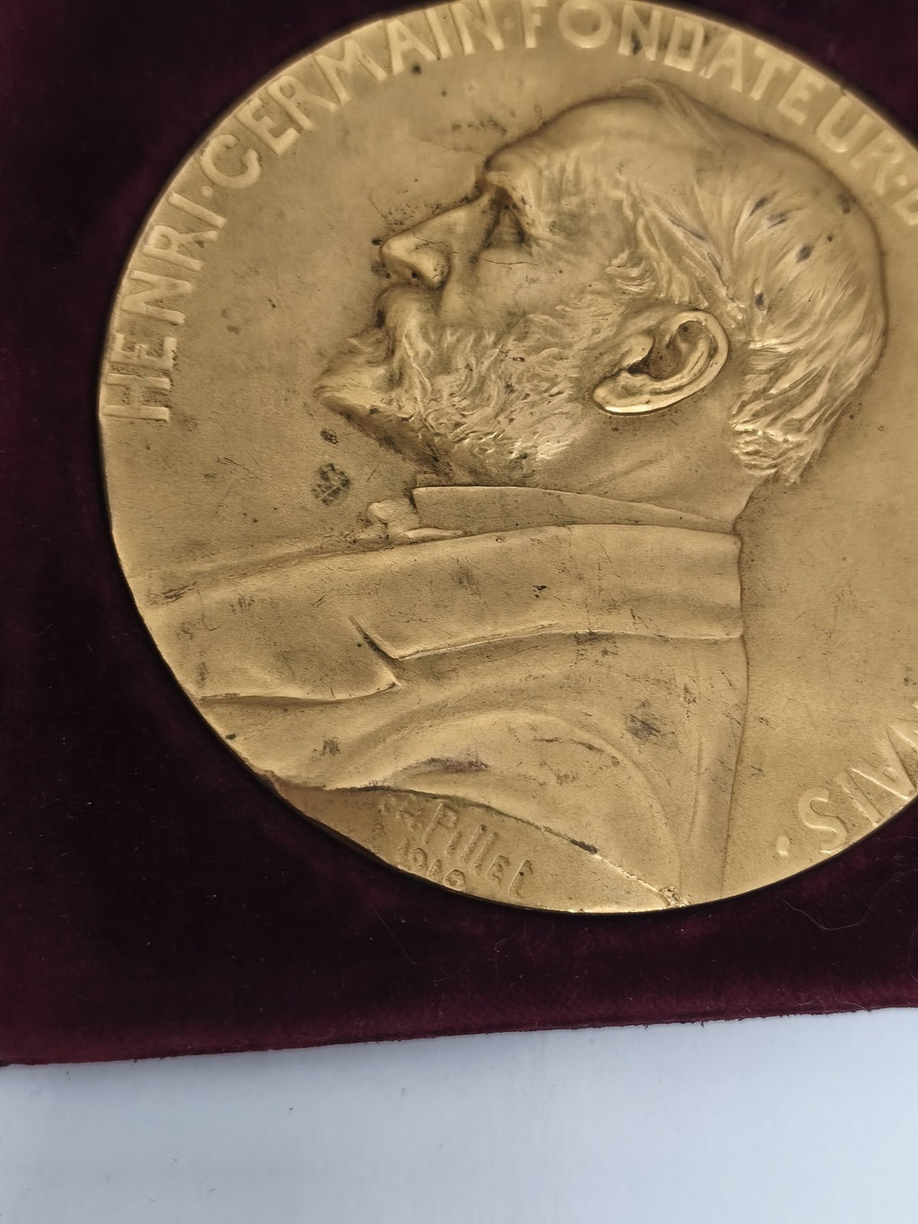 Médaille bronze Henri Germain Crédit Lyonnais fondateur signée Pillet