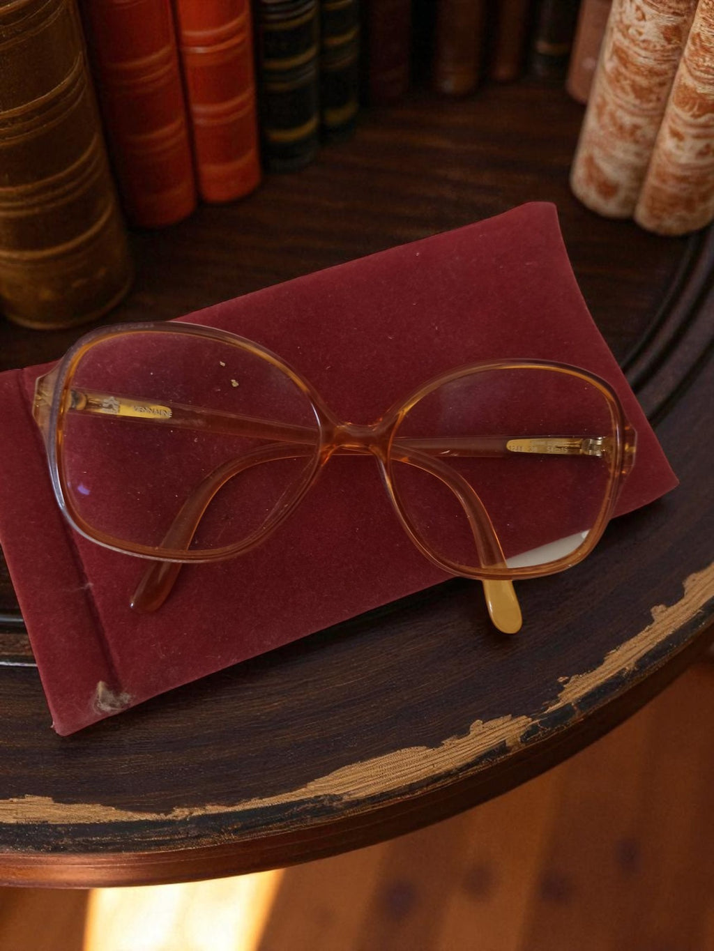 Lunettes de vue oversize vintage Viennaline années 80 monture rétro ambrée