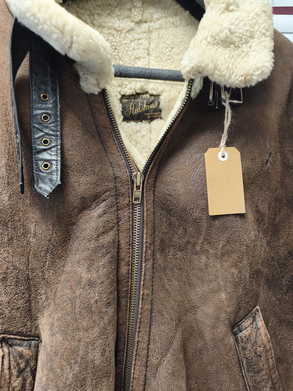 Blouson vintage homme Redskins cuir B32 XL ancien veste rétro collection