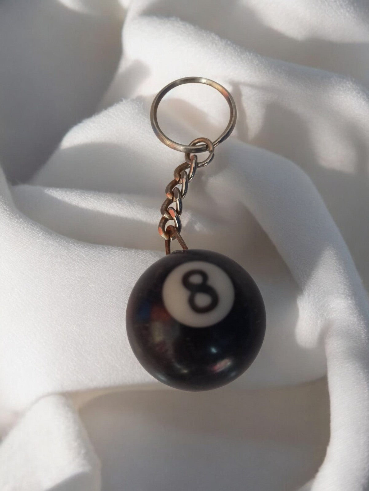 Porte-clés vintage boule de billard 8 rétro ancien objet publicitaire