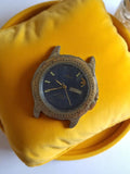 Montre homme vintage Tempic à restaurer cadran bleu jour date rétro ancien