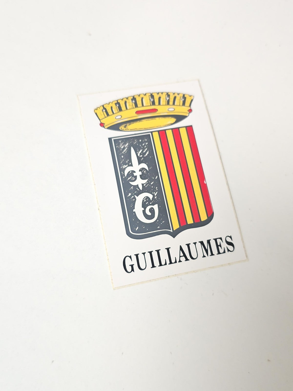 Vintage grand autocollant publicitaire ancien Guillaumes rétro collection déco
