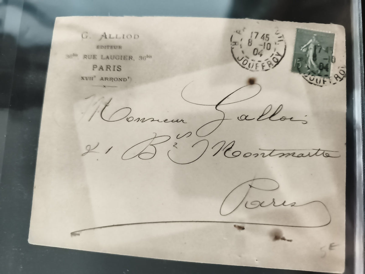 Lettre ancienne Paris 1904 timbre Semeuse oblitérée cachet Jouffroy philatélie