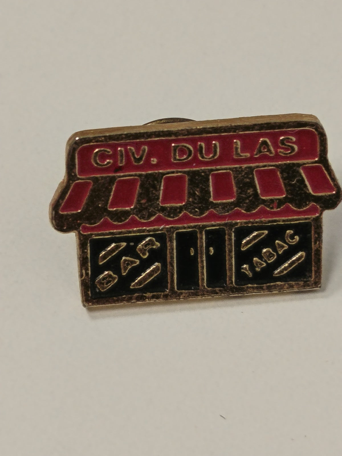 Pin's rétro ancien CIV du Las, badge vintage collection, objet publicitaire rare