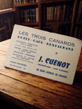 Carte publicitaire ancienne Les Trois Canards hôtel café restaurant rétro