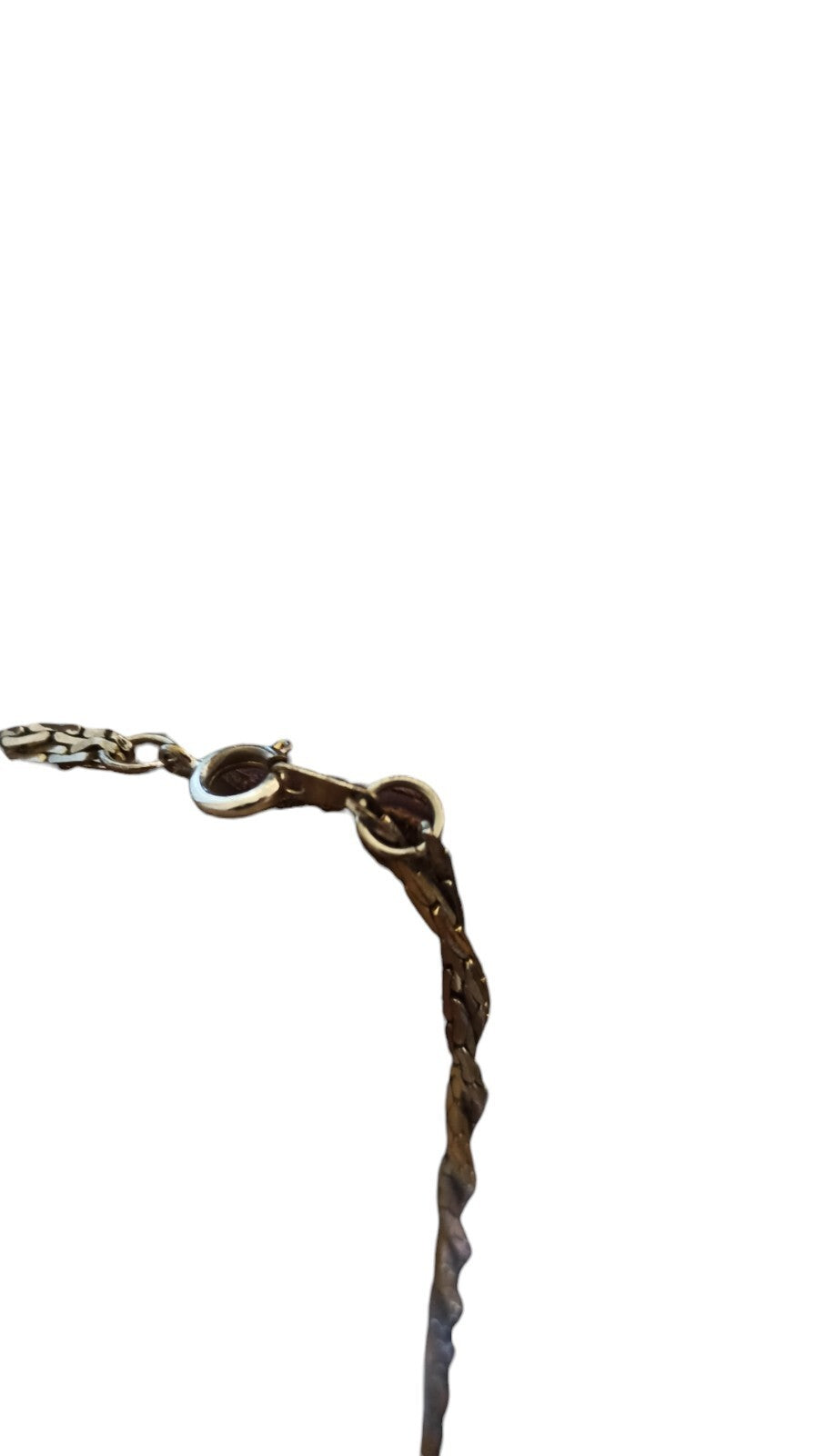 Collier chaîne torsadée argenté vintage années 90 style fantaisie mixte