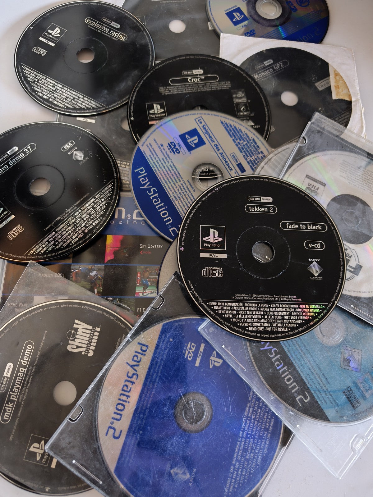 Lot jeux démo Playstation PS1 - Disques d?essai originaux, vendu en l?état