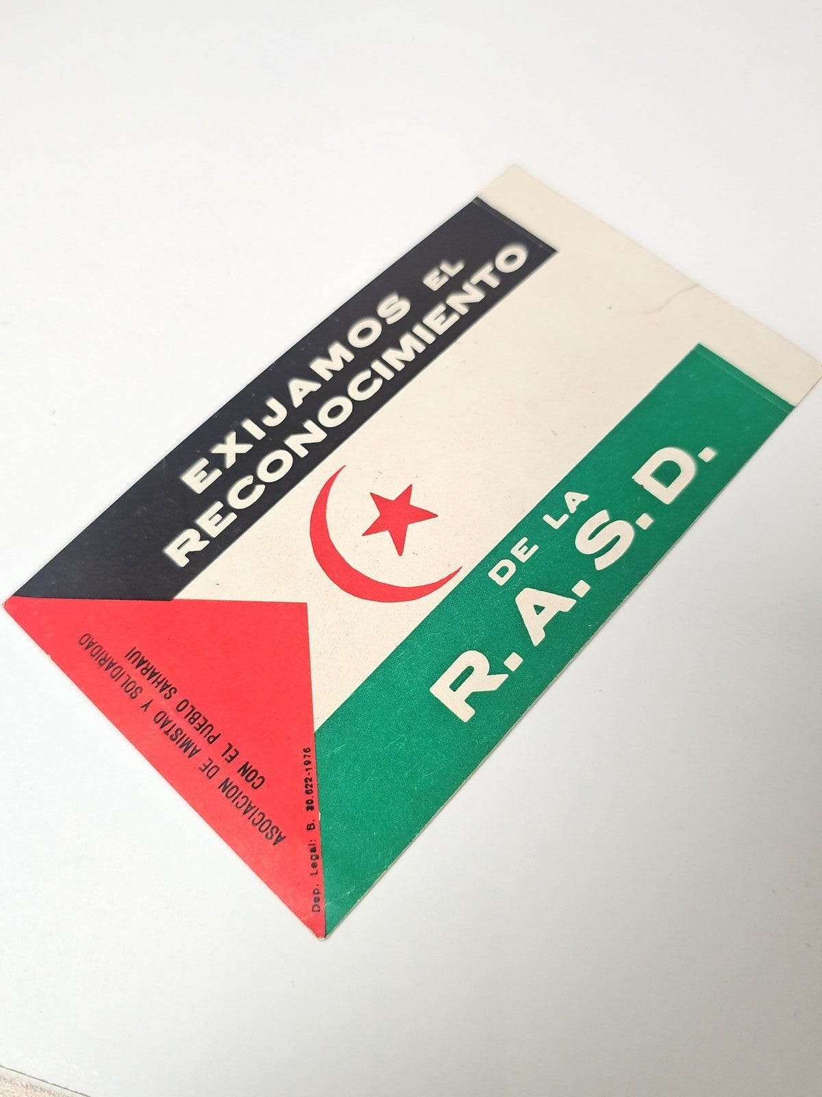 Vintage grand autocollant publicitaire ancien RASD Sahara occidental collection