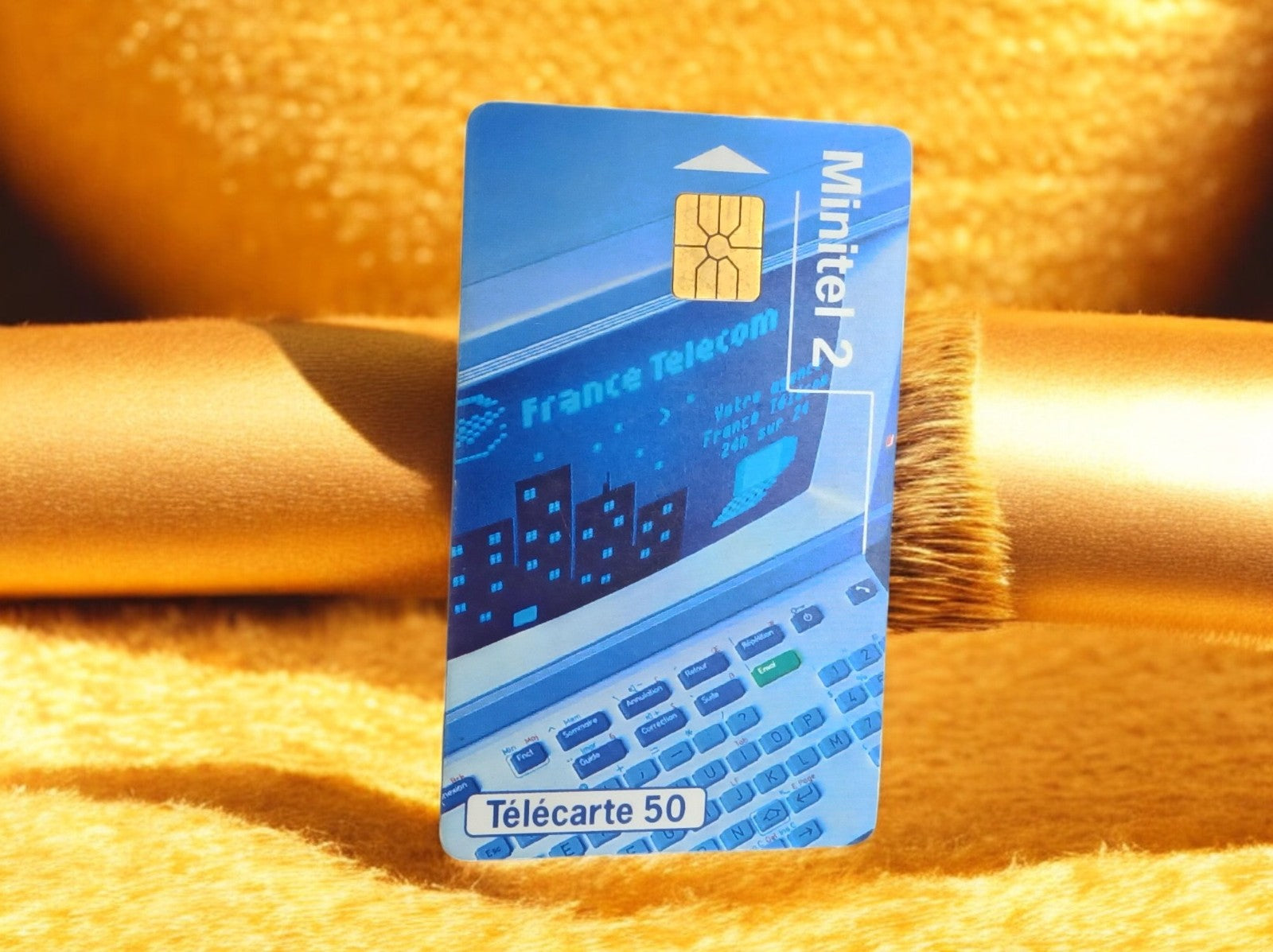 Carte téléphonique France Telecom Minitel 2 vintage Télécarte 50 puce collector