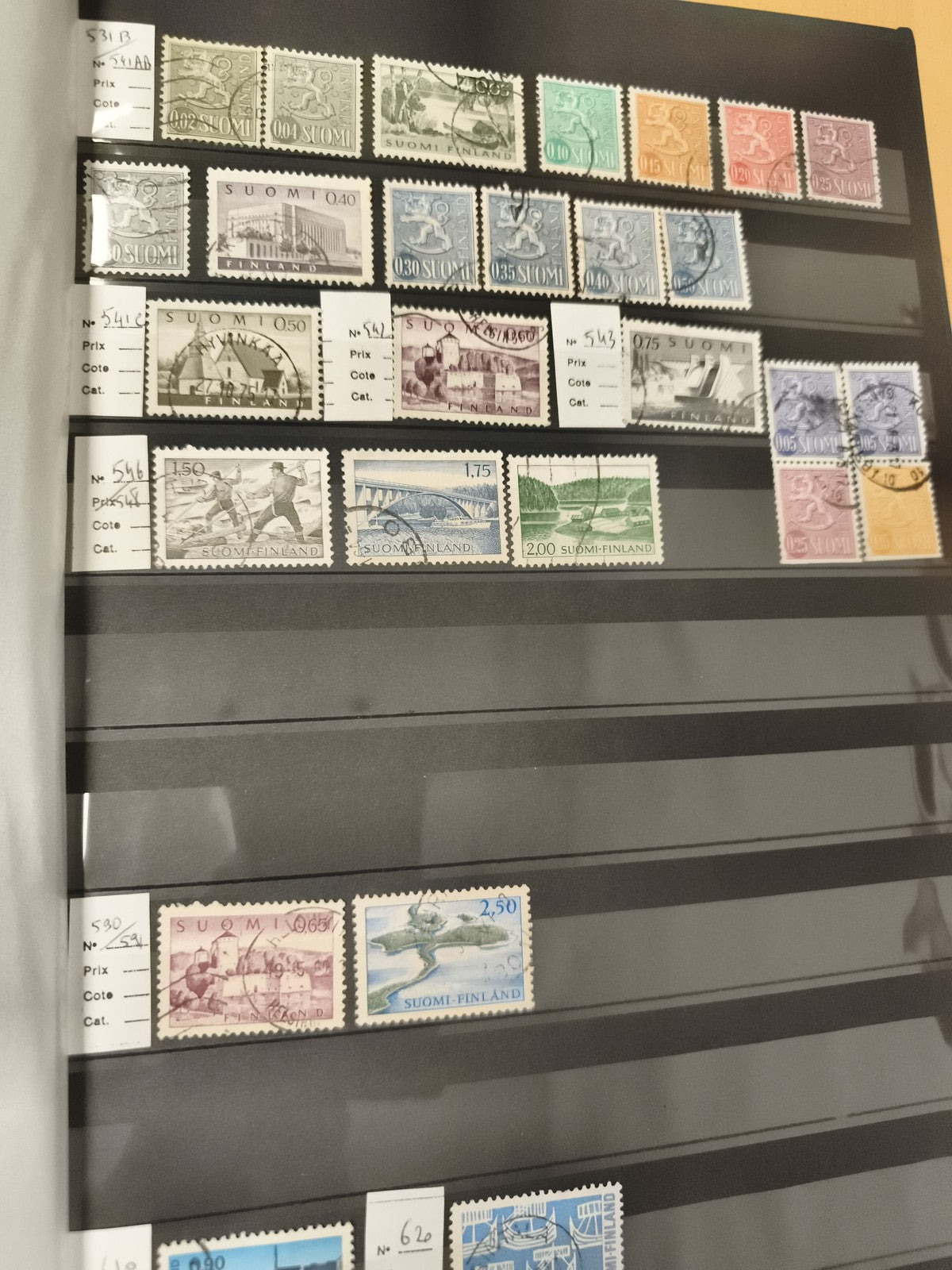 Timbres Finlande Suomi oblitérés lot x20, motifs variés, philatélie scandinave
