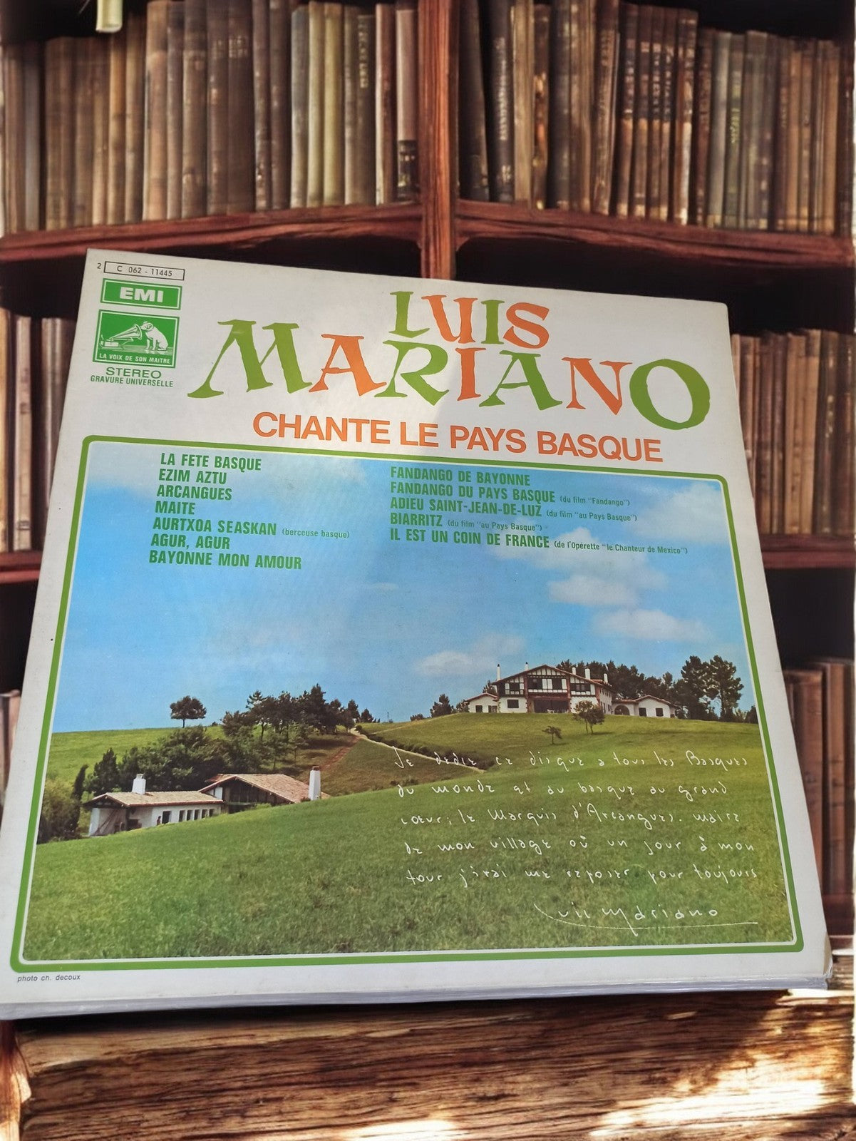 Vinyle 33 tours Luis Mariano Pays Basque EMI ancien rétro vintage LP