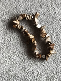 Bracelet pierres naturelles éclats marron beige, perles irrégulières, bijou fant