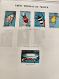 Timbres Saint Thomas et Prince insectes et France 98 oblitérés S. Tomé e Príncip