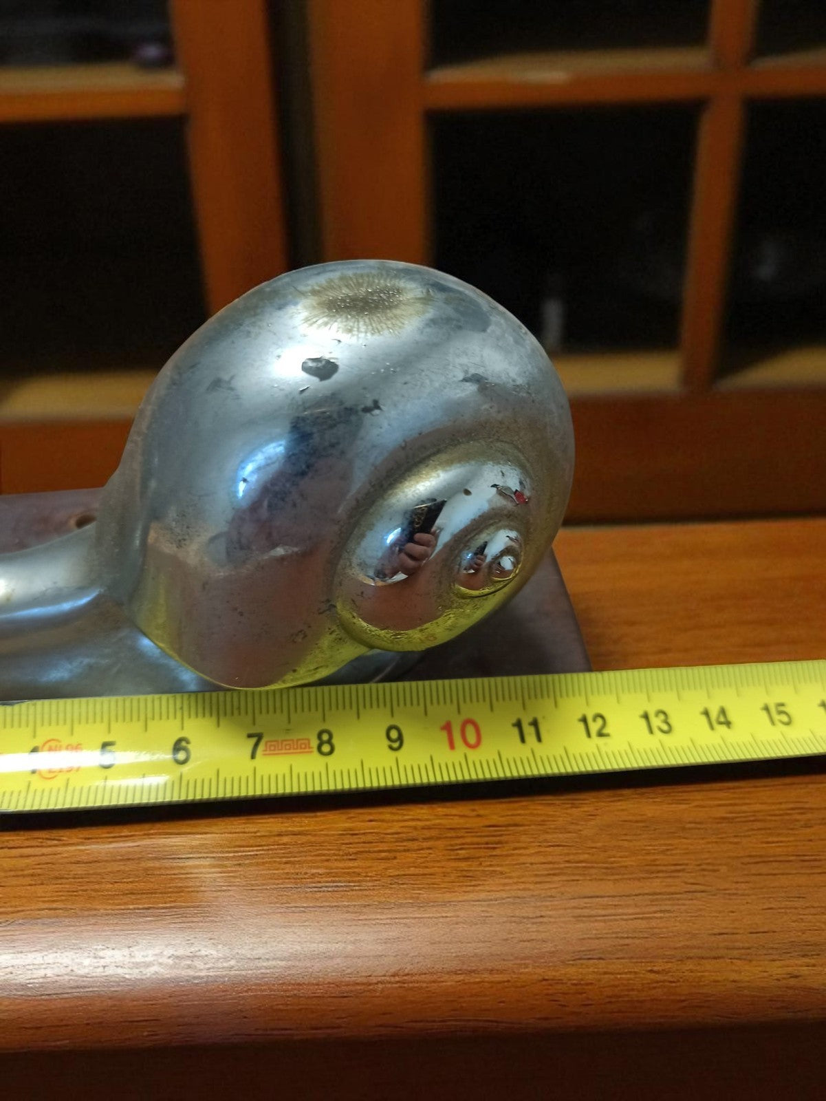 Sculpture ancienne escargot métal sur socle bois déco rétro début XXe vintage